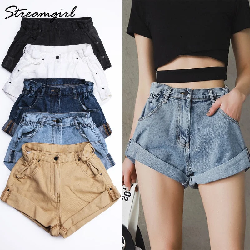 Streamgirl Denim Shorts Women's White Women Short Jeans Khaki Wide Leg Elastic Waist Vintage High Waist Shorts Women Summer Comfortable Dark Wash Jeans Streamgirl Denim Shorts Women's White Women Short Jeans Khaki Wide Leg Elastic Waist Vintage High Waist Shorts Women Summer Comfortable Dark Wash Jeans