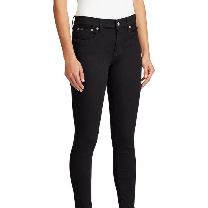 Polo Ralph Lauren - Tompkins Super Skinny Jeans - Black Comfortable Mid-Rise Jeans