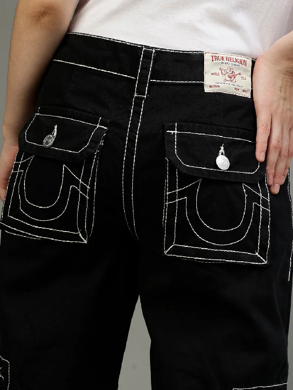True Religion Womens Big T Cargo Pant Cargo Fit Black Mid Rise Jeans Fashionable Straight Cut Jeans True Religion Womens Big T Cargo Pant Cargo Fit Black Mid Rise Jeans Fashionable Straight Cut Jeans
