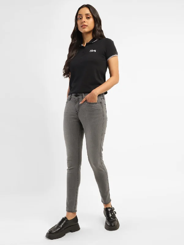 Women's Mid Rise 710 Super Skinny Fit Jeans Stylish High-Waist Skinny Denim