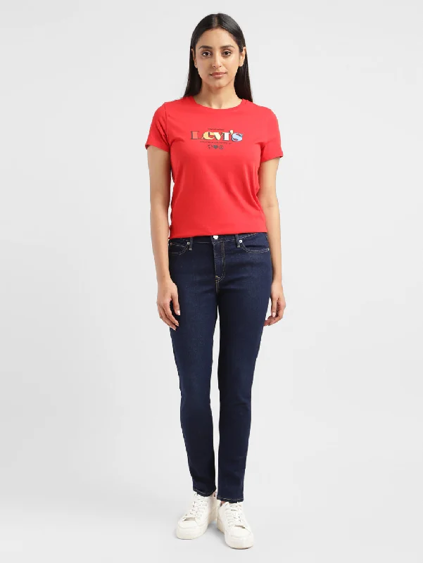 Women's Mid Rise 711 Skinny Fit Jeans Trendy Layered Pocket Jeans