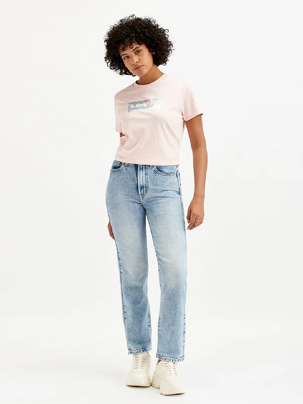 Women's Mid Rise Wedgie Straight Fit Light Blue Jeans Casual High-Waisted Bootcut Jeans Women's Mid Rise Wedgie Straight Fit Light Blue Jeans Casual High-Waisted Bootcut Jeans