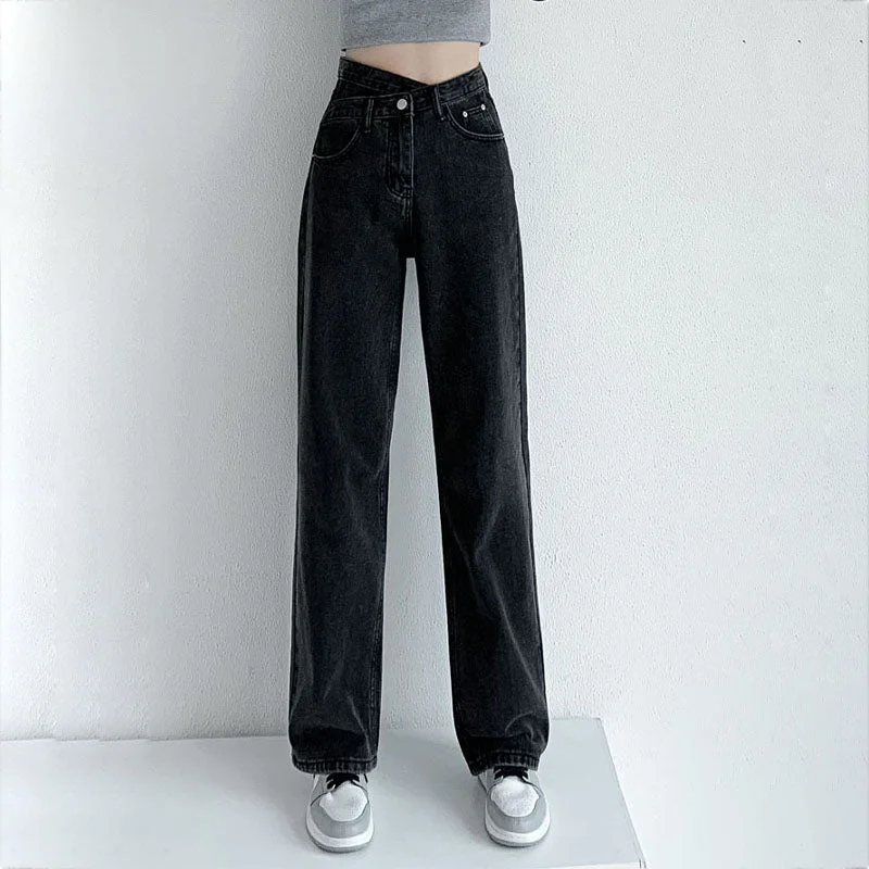 Women's Wide Leg Jeans Chic Cropped Jeans