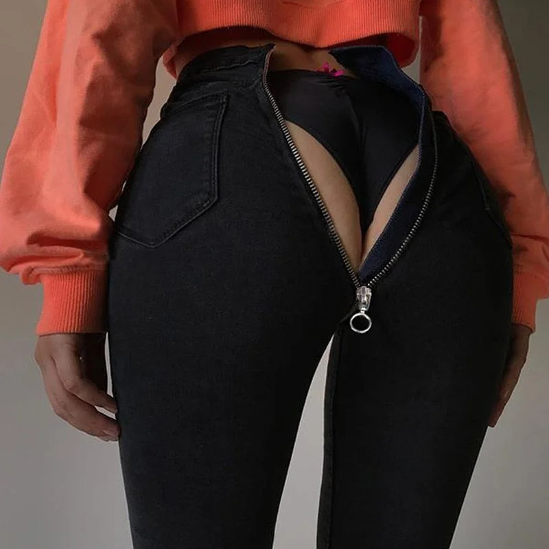Zipper In Black Skinny 2019 New Jeans Women High Waist Push Up Black Jeans Femme Fitness Denim Pants Sexy Vintage Denim Pants Cozy Wide-Legged Jeans