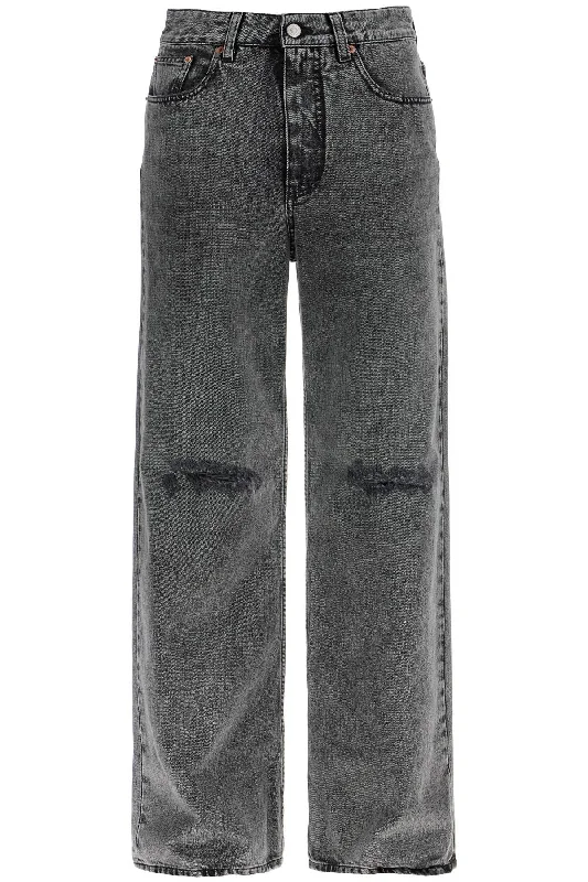 Wide Leg Jeans  - Grey Trendy Skinny High-Waist Jeans