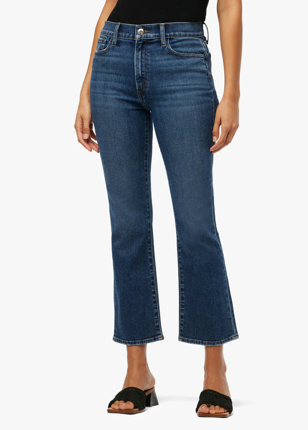 Callie Cropped Bootcut Jeans Trendy Button-Up High-Waist Jeans