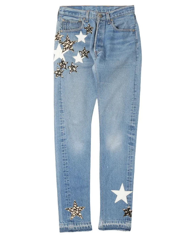 Levi's Star Patch Jeans Trendy Vintage Denim Jeans