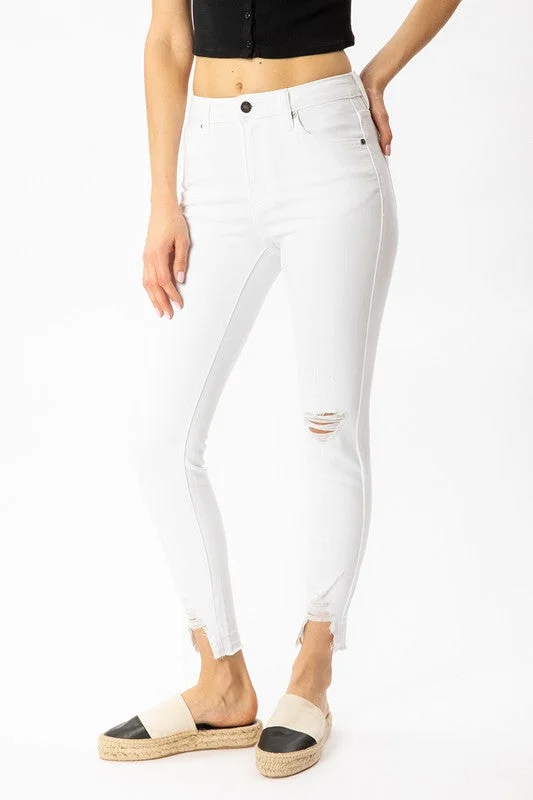 The Cara Jeans- White Fashionable Relaxed Fit Denim