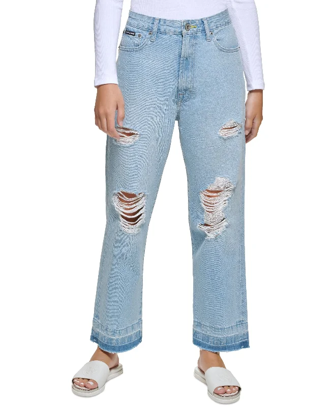 DKNY Jeans Kent High Rise Straight Leg Jeans Stylish Stone-Wash Denim Jeans