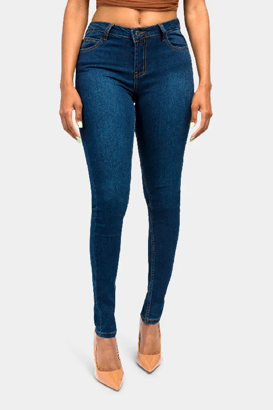 Essential Low Rise Skinny Jeans Trendy Colored Denim Jeans