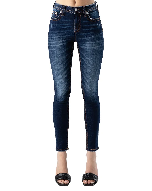 Women's Simple Skinny Jeans Trendy Acid Wash Skinny Jeans