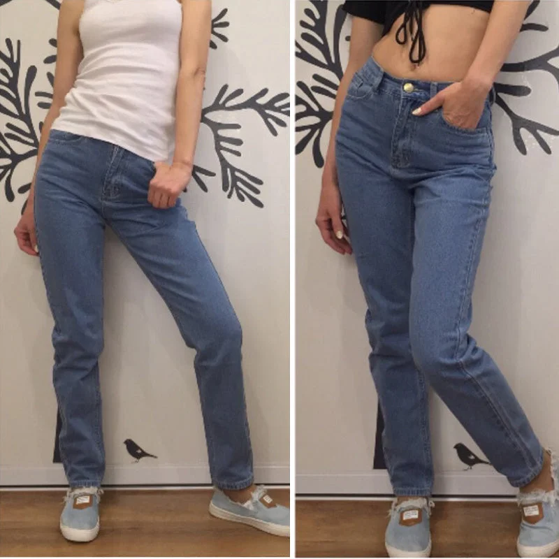 High Waist Plus Size Boyfriend Jeans for Women mom jeans Comfortable Flare Leg Jeans