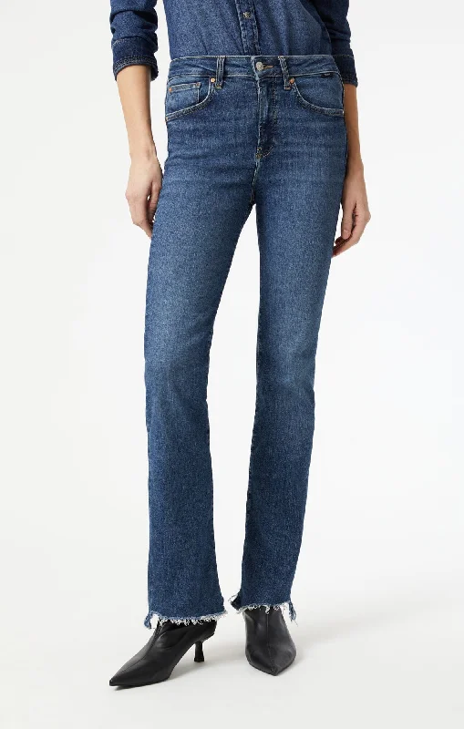 Maria High Rise Jeans Stylish Shredded Denim Jeans