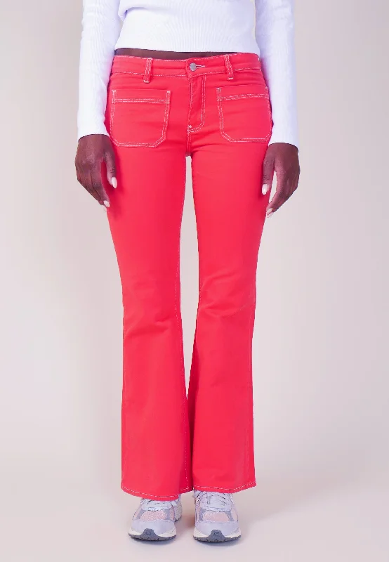 Sailor Low Flare Jeans - Scarlet Comfortable Boyfriend Jeans