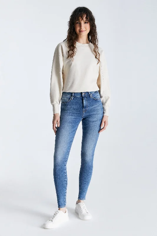 SOPHIA High Waist Super Skinny Jeans Blue VT Comfortable Full-Length Denim Jeans