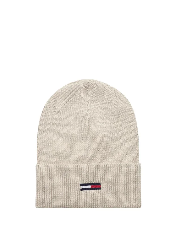 Tommy Jeans Elongated Flag Beanie, Natural Fashionable Straight Fit Denim