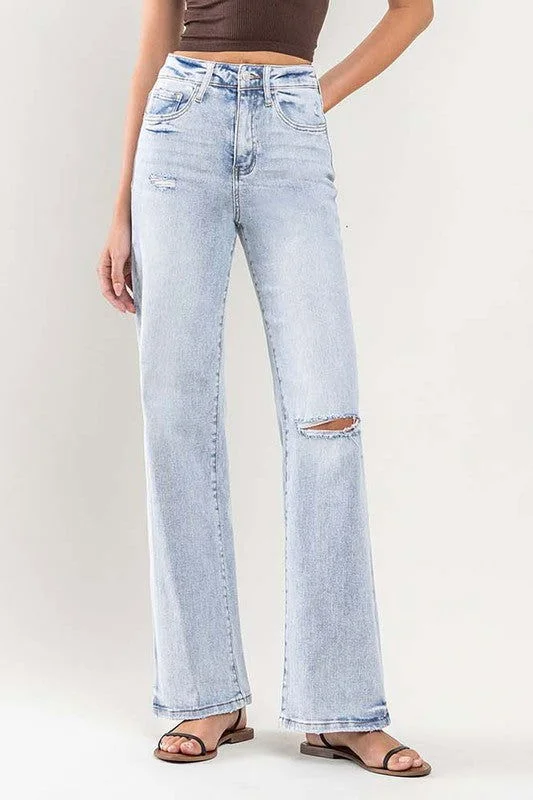 90's Vintage Super High-Rise Flare Jeans Elegant Wide-Leg Jeans